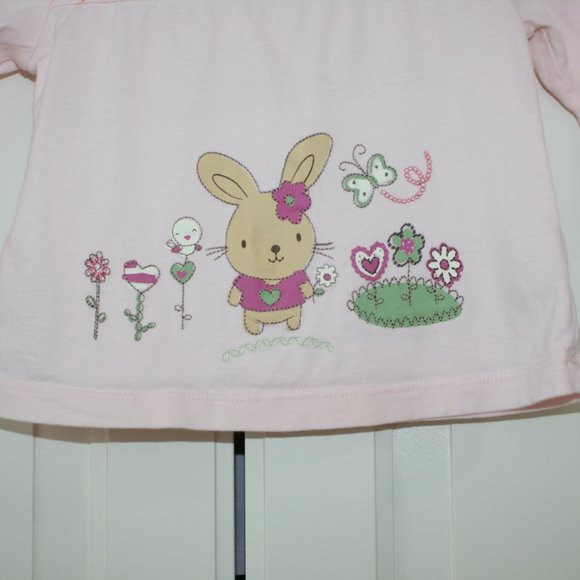 5/$20 Baby girl long t-shirt bunny 6-12 months - Picture 4 of 13
